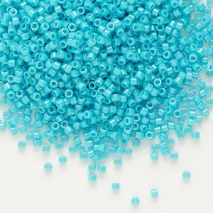 Seed bead, Delica&reg; 1pkg7.5g glass, #11 round, opaque turquoise green / outside dyed (DB-0658)