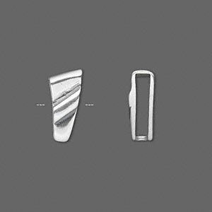 Slide, antiqued sterling silver, 14x10mm fancy. Sold individually.