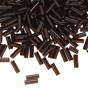 Bead, Preciosa Ornela Czech glass, bugle bead, pkg/500g, 1/4 inch, transparent root beer, (10140).