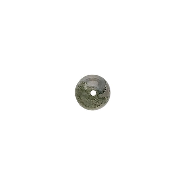 Moss agate 1pkg1, round bead natural 15.5-16 inch 8mm image number 2