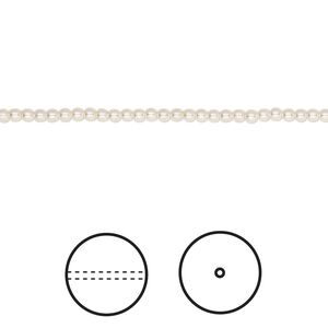 Pearl 100pk light creamrose, Crystal Passions&reg; 2mm round 5810