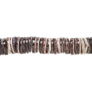 Bead, violet oyster shell (natural), pkg/16 inches, 8x2mm-8x4mm center-drilled heishi.