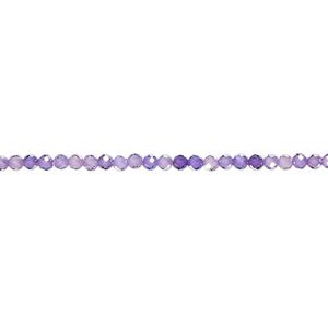 Bead, cubic zirconia, purple and light purple, 2mm micro-faceted round, Mohs hardness 8-1/2. Sold per 8-inch strand, approximately 95 beads.