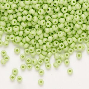 Seed bead, Preciosa Ornela Czech glass, pkg/50g, #8 rocaille, opaque pale green, (53410).