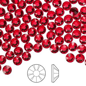 Flat back 1440pk light Siam foil back, Preciosa MAXIMA Czech crystal rhinestone 4.6-4.8mm chaton rose round SS20
