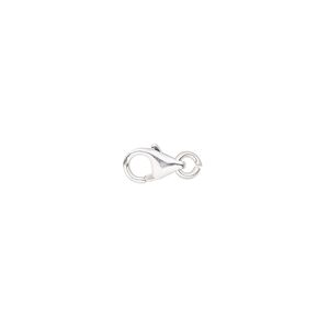 Clasp lobster claw 1pkg10 sterling silver, 7x4mm, 1-strand