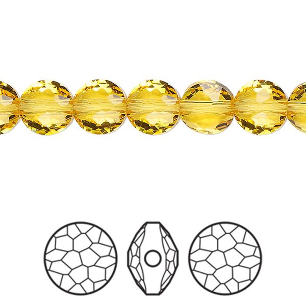 Bead 144pk light topaz, Swarovski&reg; 8mm puffed round 5034 image number 0