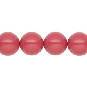 Pearl 10pk cranberry, Preciosa Czech crystal 12mm round