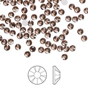 Flat back 1pkg144, dusty rose foil back Preciosa MAXIMA Czech crystal rhinestone 3-3.2mm chaton rose round SS12