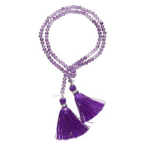 Amethyst 1pkg1, hand-cut faceted round bead natural 15.5-16 inch 3mm