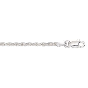 Chain 1pkg1 sterling silver French rope, 1.8mm diamond-cut / mixed clasp, 18 inch