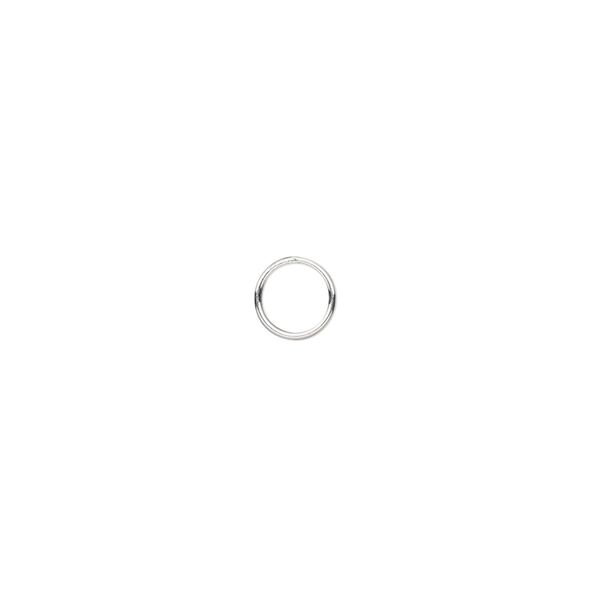 Jump ring 1pkg50 sterling silver, 6mm soldered closed round, 23 gauge / 4.9mm inside diameter image number 0