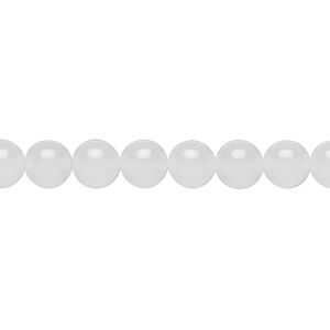 Malaysia "jade" 1pkg1, round bead, white natural 15.5-16 inch 6mm