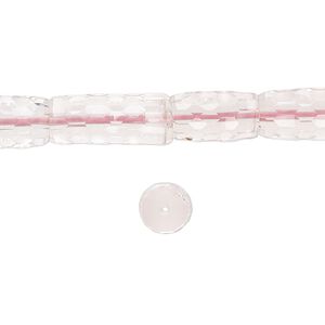 Rose quartz 1pkg1, hand-cut concave faceted tube bead natural 8 inch 12x7mm-15x8mm
