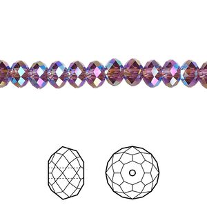 Bead 360pk amethyst shimmer 2X, Swarovski&reg; 6x4mm rondelle 5040