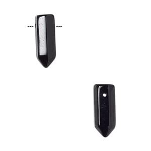Black onyx 1pkg2, hand-cut top-drilled point bead 16x5mm-19x6mm