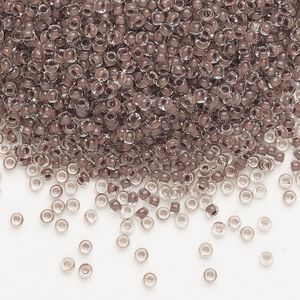 Seed bead, Preciosa Ornela Czech glass, pkg/500g, #11 rocaille, transparent terra intensive chocolate-lined clear, (08A19).
