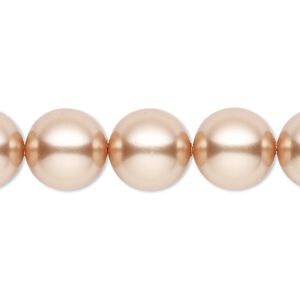 Pearl 10pk rose gold, Crystal Passions&reg; 12mm round 5810