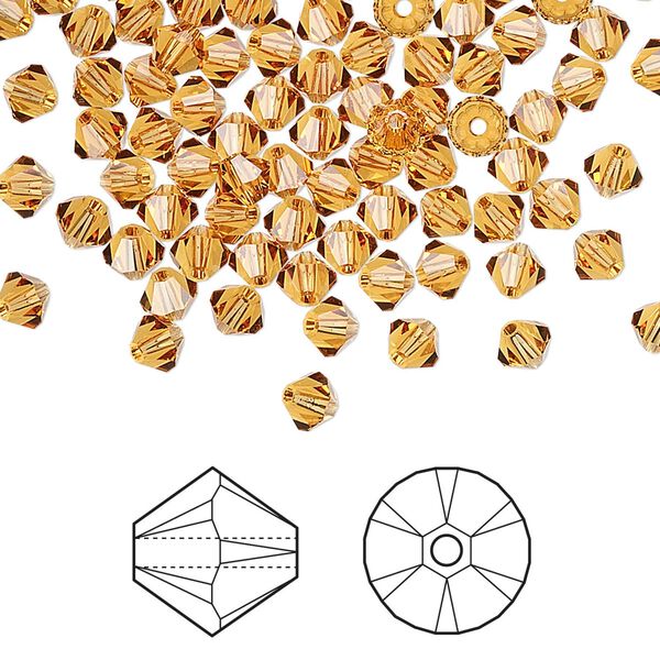 Bead 144pk topaz, Crystal Passions&reg; 4mm bicone 5328 image number 0