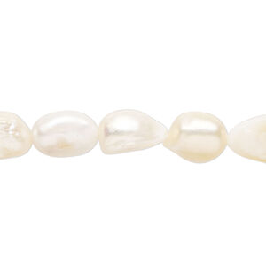 Freshwater pearl 1pkg1, flat-sided potato natural, 15 inch peach 8-9mm cultured