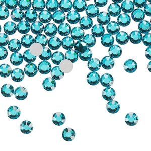 Flat back, Dance With Me&trade; crystal rhinestone, blue zircon, foil back, 3.8-4mm rose, SS16. Sold per pkg of 144 (1 gross).
