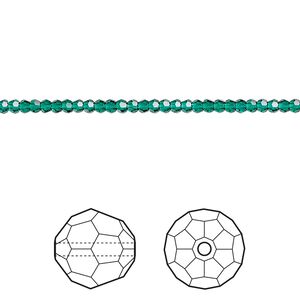 Bead 1440pk emerald, Swarovski&reg; 2mm round 5000