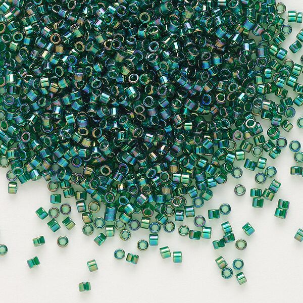 Seed bead, Delica&reg;, glass, pkg/250g, #11 round, translucent rainbow emerald (DB-0175). image number 0