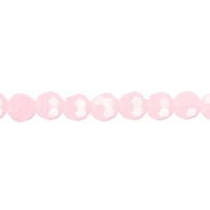 Bead 1pk 32 facets frost pink, Celestial Crystal&reg; 6mm round 15.5-16 inch