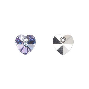 Drop 144pk crystal vitrail light, Preciosa Czech crystal 10mm pendant heart