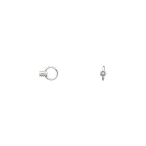 Crimp end 1pkg4 sterling silver, 3x2mm tube / loop / approx 0.5mm inside diameter