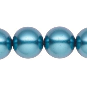 Pearl 1pk teal, Celestial Crystal&reg; 16mm round 15.5-16 inch