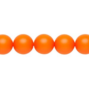 Pearl 25pk neon orange, Crystal Passions&reg; 10mm round 5810