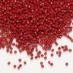 Seed bead, Delica&reg;, glass, pkg/250g, #11 round, Duracoat&reg; opaque outside dyed Shanghai red (DB-2354).
