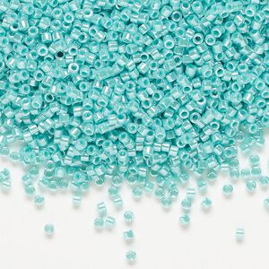 Seed bead, Delica&reg;, glass, pkg/50g, #11 round, opaque luster sea opal (DB-1567).