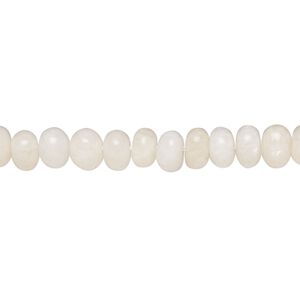 White opal 1pkg1, hand-cut rondelle bead natural 14 inch 5x3mm-6x5mm