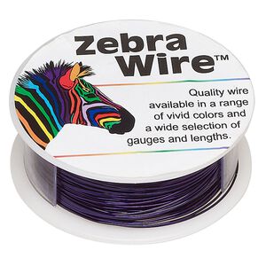 Wire, Zebra Wire&trade;, color-coated copper, purple, round, 24 gauge. Sold per 1/4 pound spool, approximately 71 yards.