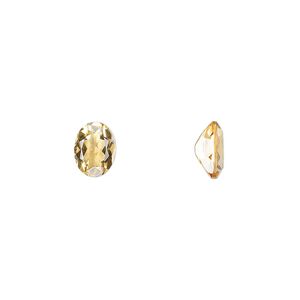 Citrine 1pkg1, hand-cut faceted oval gem 8x6mm