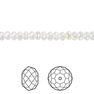Bead 12pk crystal shimmer 2X, Crystal Passions&reg; 4x3mm rondelle 5040