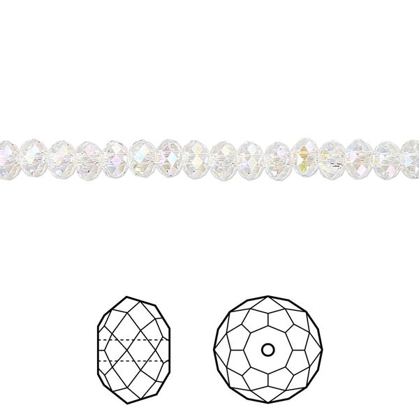 Bead 12pk crystal shimmer 2X, Crystal Passions&reg; 4x3mm rondelle 5040 image number 0