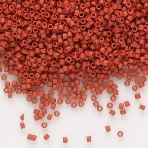 Seed bead, Delica&reg;, glass, pkg/7.5g, #11 round, opaque matte glazed sienna (DB-2288).