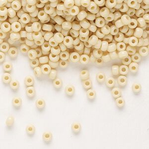 Seed bead, Miyuki, glass, pkg/50g, #8 rocaille, opaque pear, (RR-493).