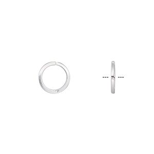 Jump ring 1pkg50 sterling silver, 9mm round / square wire, 18 gauge / 7mm inside diameter