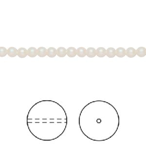 Pearl 100pk pearlescent white, Crystal Passions&reg; 3mm round 5810