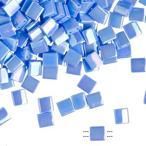 Seed bead, TILA&reg;, glass, pkg/10g, 5mm full tila square, opaque rainbow hydrangea, (TL-483).