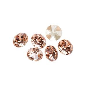 Chaton 6pk rose peach foil back, Crystal Passions&reg; 8.16-8.41mm round xirius SS39 1088