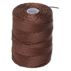 Thread, C-Lon&reg;, nylon, brown, 0.5mm diameter. Sold per 92-yard spool.