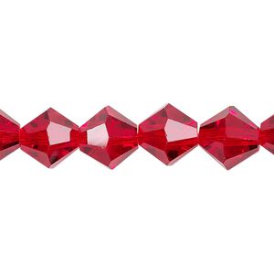 Bead 1pk transparent red, Celestial Crystal&reg; 10mm bicone 8 inch