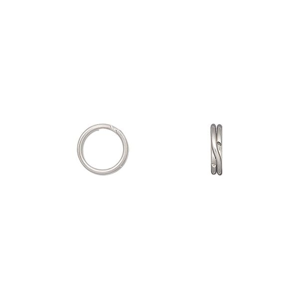 Split ring 1pkg50 stainless steel, 7.5mm round, 5.8mm inside diameter image number 0