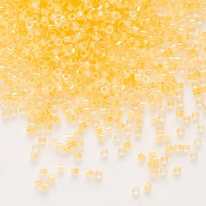 Seed bead, Delica&reg;, glass, pkg/250g, #11 round, translucent luminous inside dyed color sun glow (DB-2032).