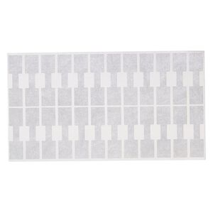 Jewelry tag, Rhino Skin DuPont&trade; Tyvek&reg;, polyethylene, silver, 1/2 x 3/8 inch rectangle, 1-1/2 inches overall. Sold per pkg of 1,000.